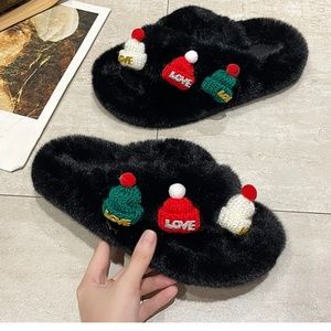 Christmas decorative women's slippers, winter warm slippers